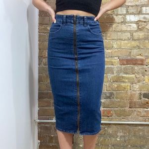 Brand New Madewell Zip-Front Denim Skirt